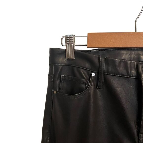 Blank NYC Varick Reade Classic Skinny Kick Boot Snap Crop Faux Leather Pants 25 - Picture 3 of 7